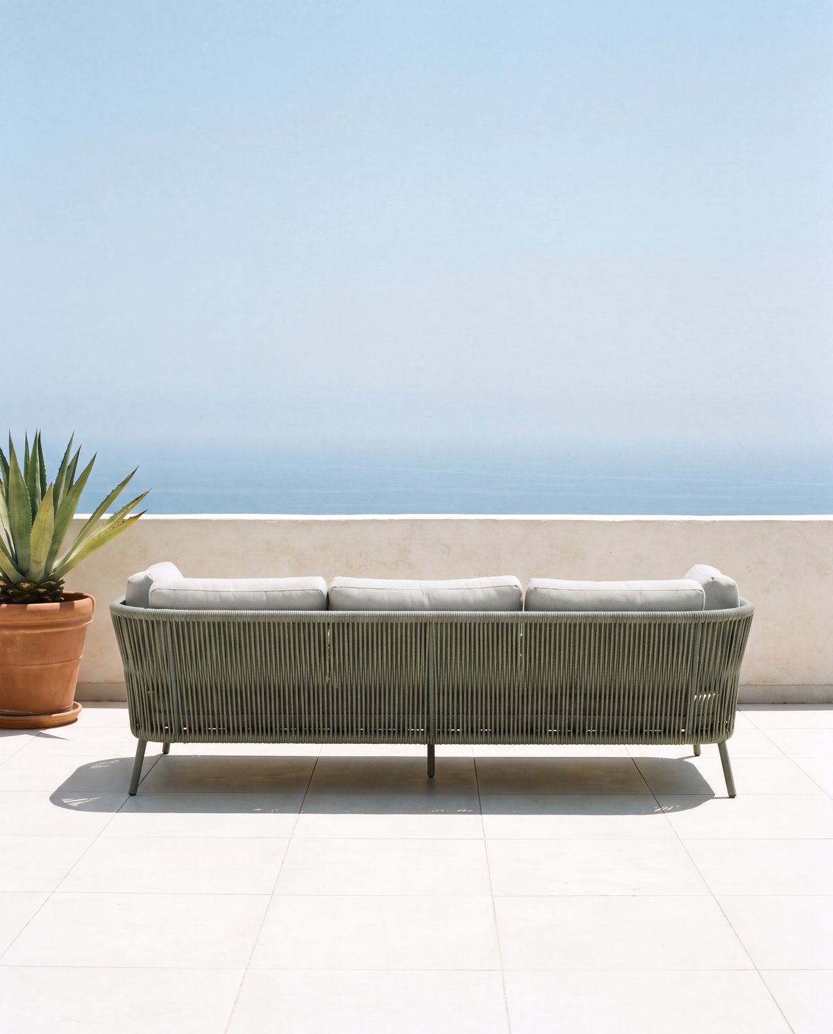 Boulder 3 Seater Sofa Green & Beige