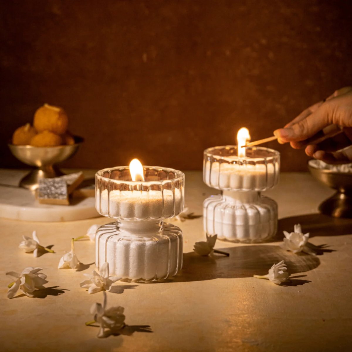 Diamante Tea Light Holder - set of 2