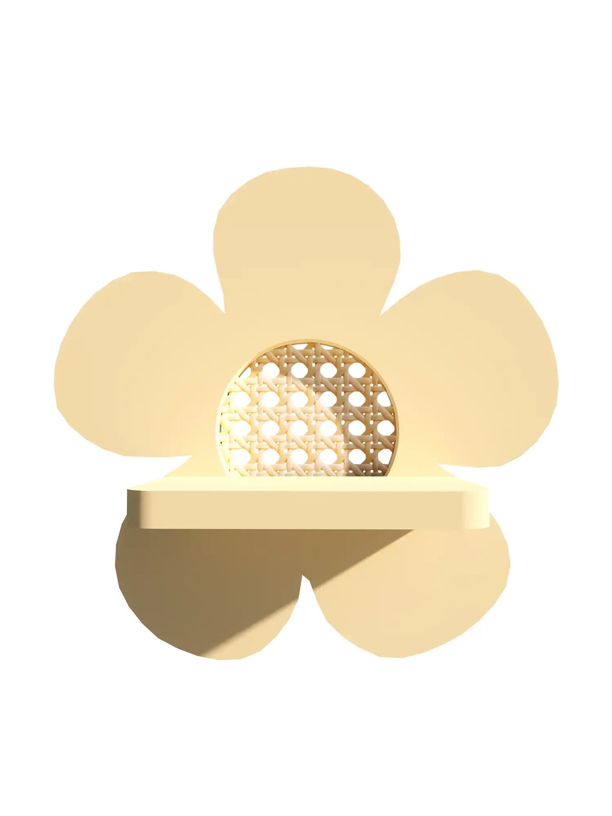 Flower shelf with wicker