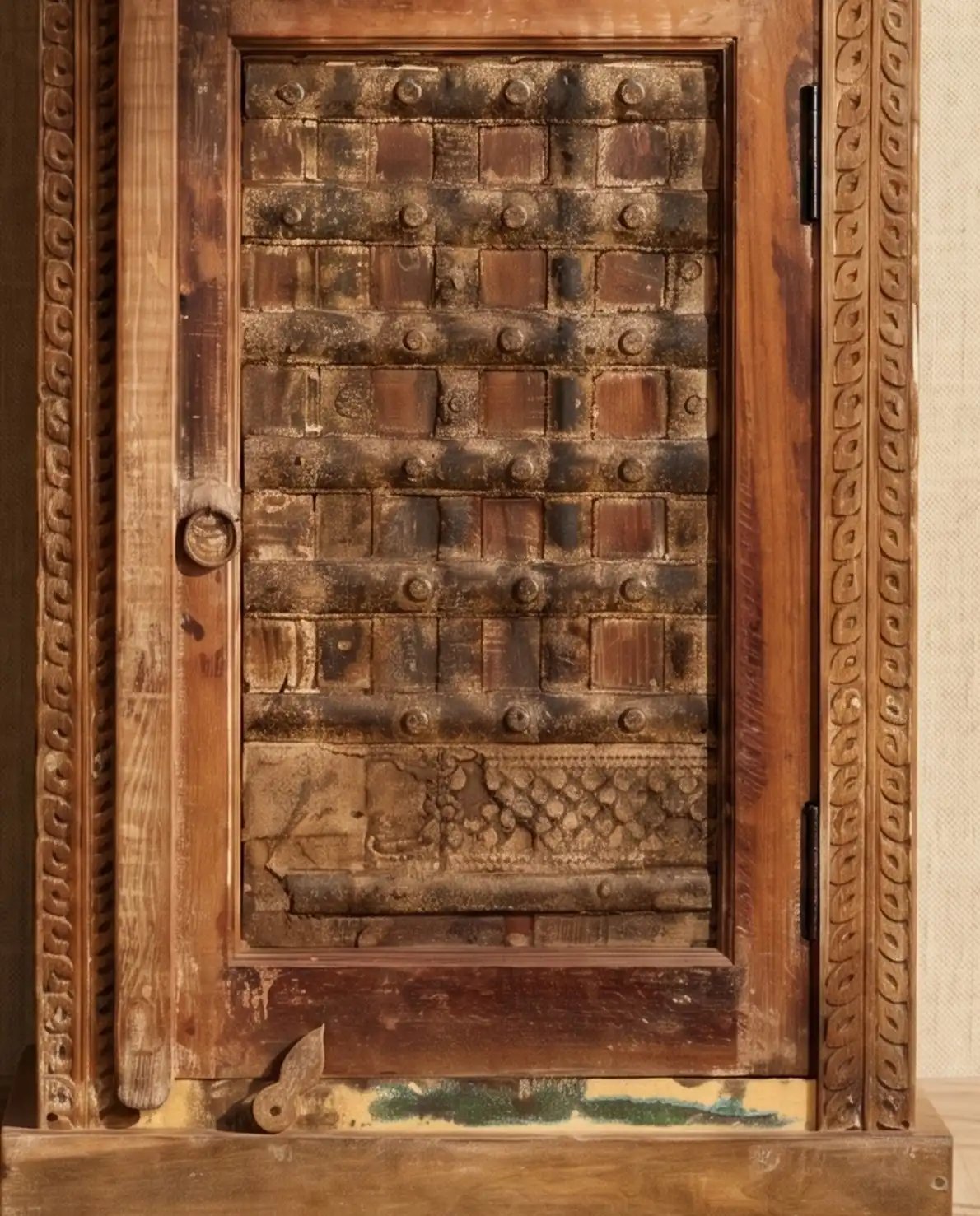 Reclaimed Wood Rustic Bed Side Cabinet