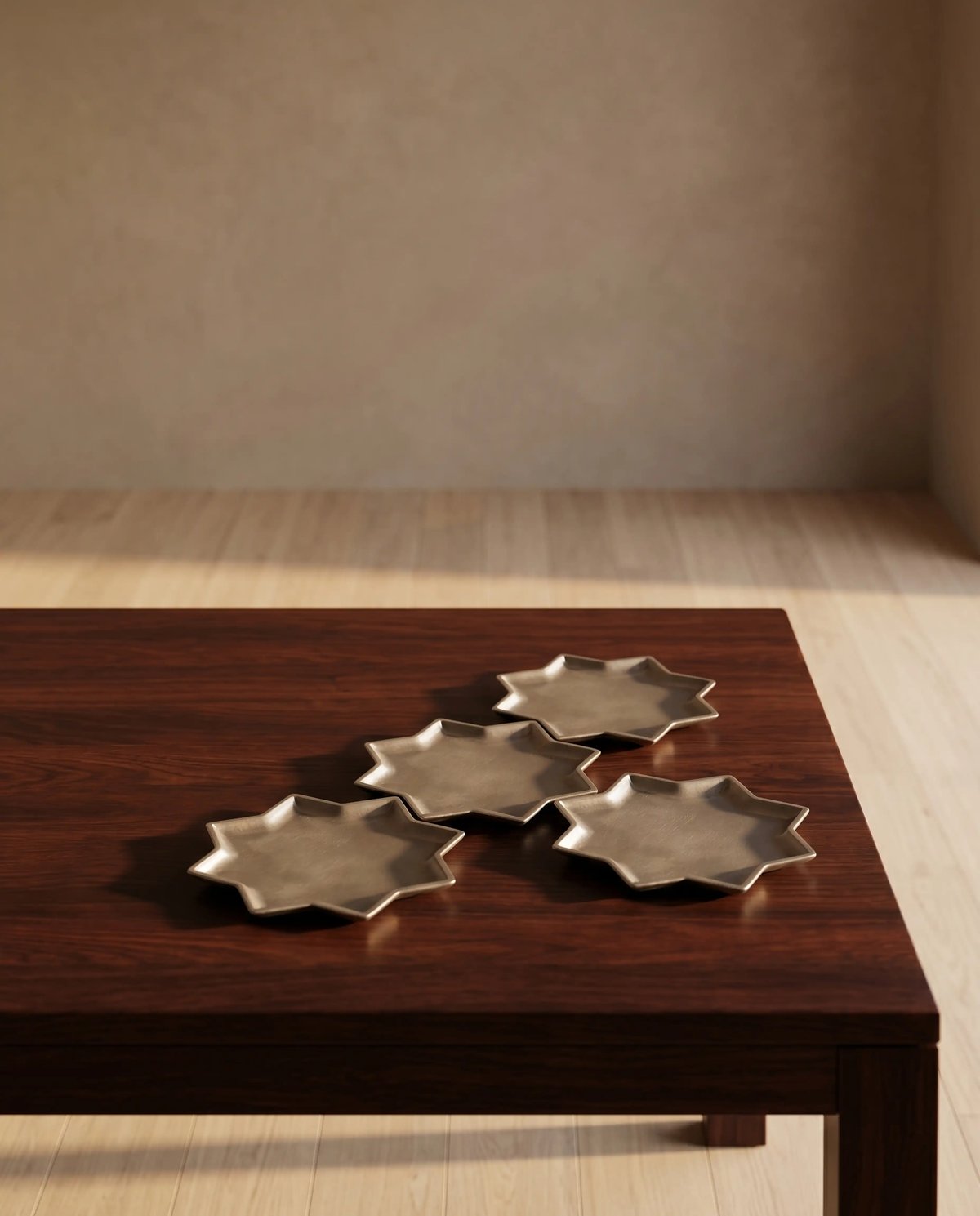 8 Point Star Plate With Kalai Set of 4