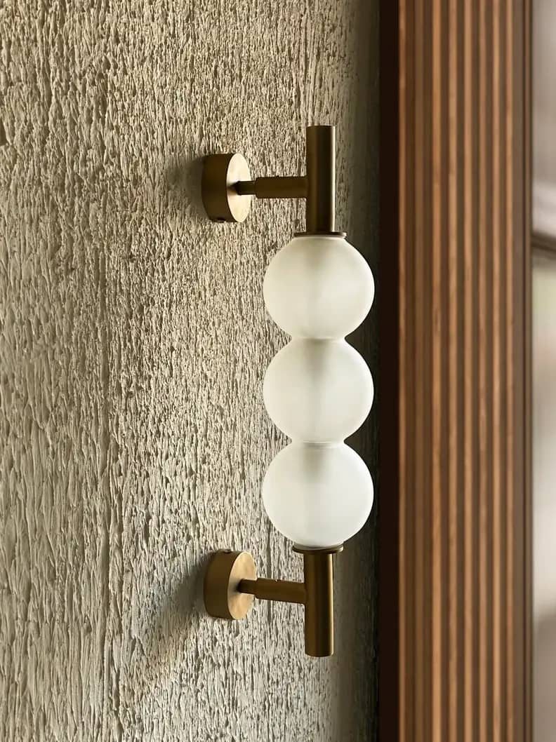Tripple orb wall light alternate view