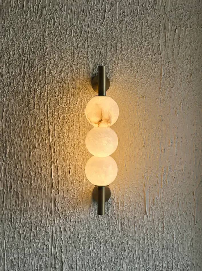 Tripple orb wall light alternate view