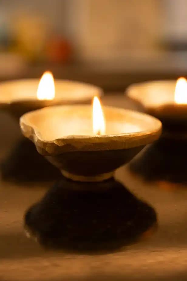 Textured Metal Diya (set of 4)