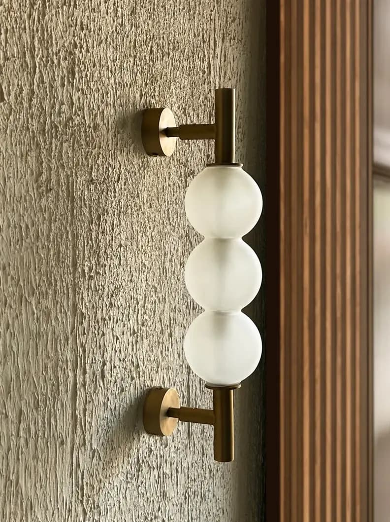 Tripple orb wall light alternate view