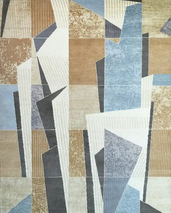 Brown Jigsaw Rug