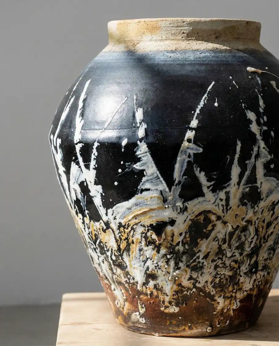 Monochrome Abstract Terracotta Pot
