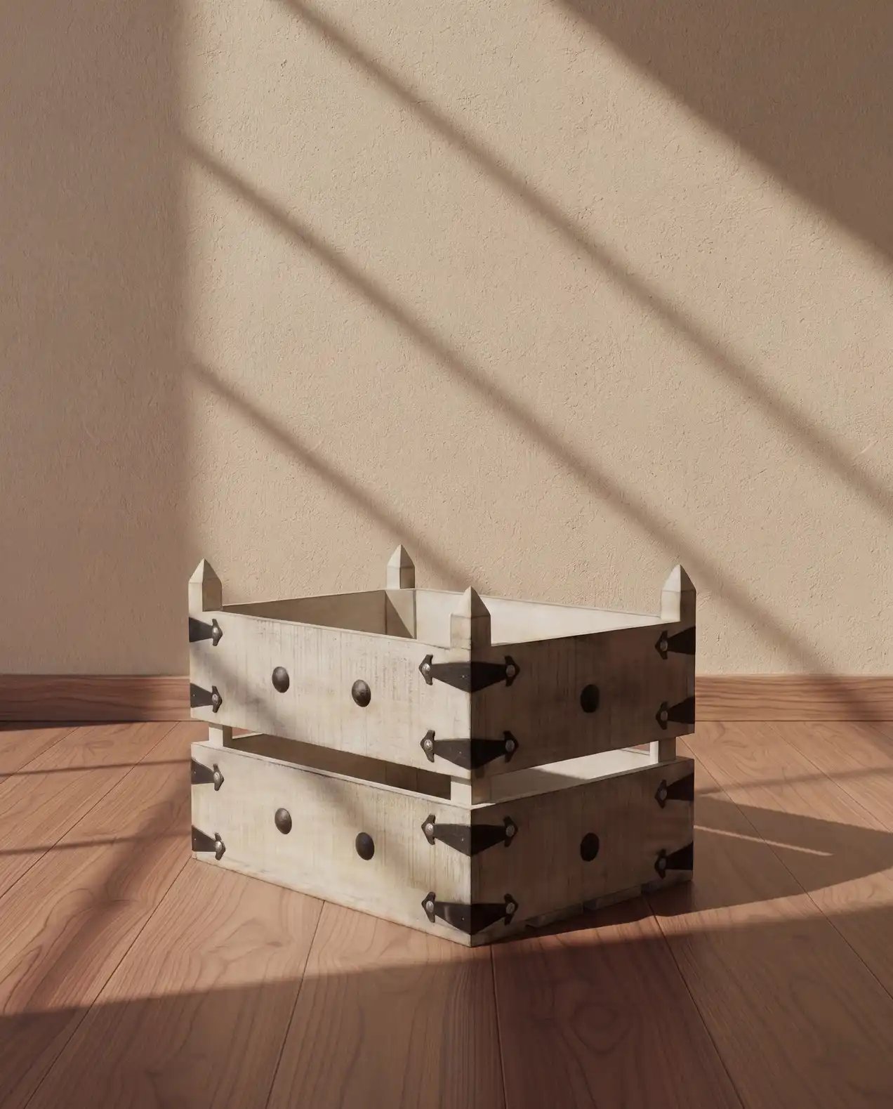 Distress White Picket Planter, Cellar