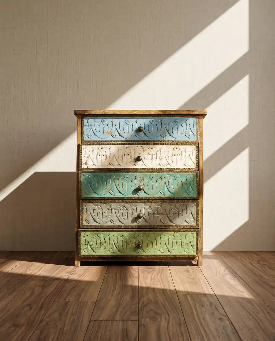 Traditional Vintage Wooden Chest of Drawers