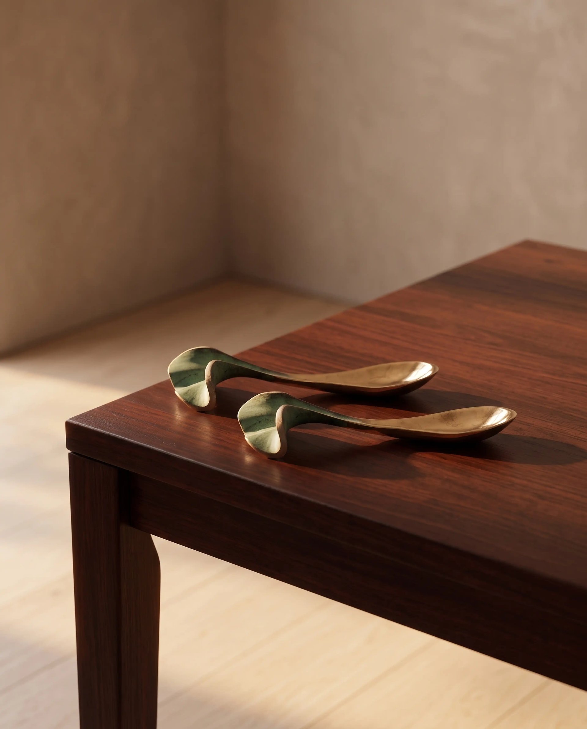 Ginko Brass Spoon Set of 2