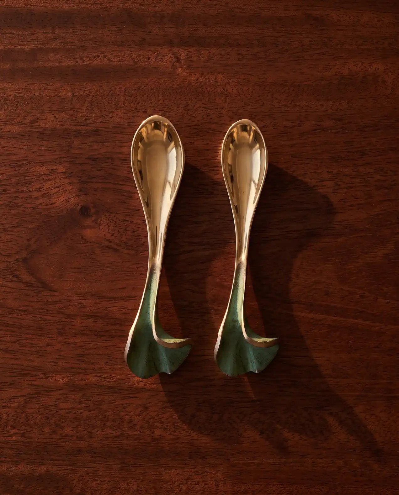 Ginko Brass Spoon Set of 2
