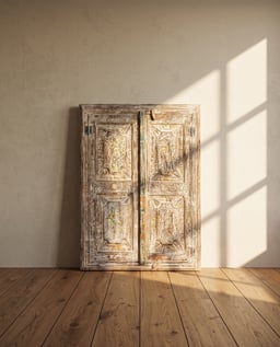 Distressed Finish Vintage Wooden Window view