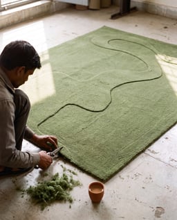 Green Amoeba Rug view