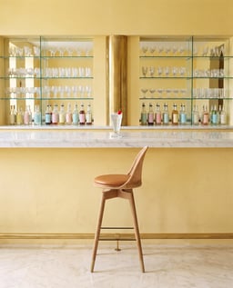 Oka Rattan Swivel Bar Stool view