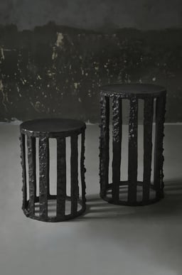 Obsidian Cage Table- set of 2 view