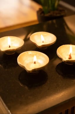 Textured Metal Diya (set of 4) view