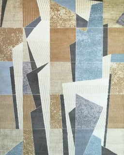 Brown Jigsaw Rug view