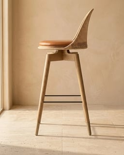 Oka Rattan Swivel Bar Stool view