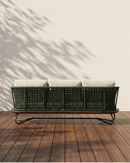 Boulder 3 Seater Sofa Green & Beige view