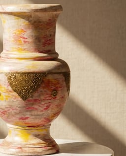 Wooden Pot Distressted Pink view