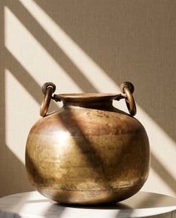 Antique Heavy Copper and Brass Vessel view