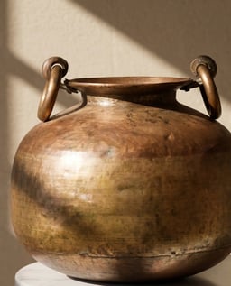 Antique Heavy Copper and Brass Vessel view