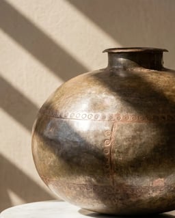 Antique Rustic Iron Pot and Planter view