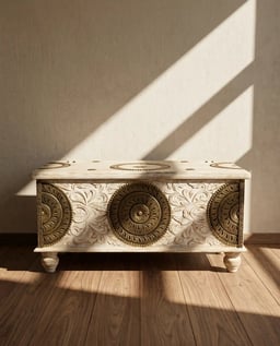Distressed White Pitara Treasure Box view