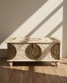 Distressed White Pitara Treasure Box view