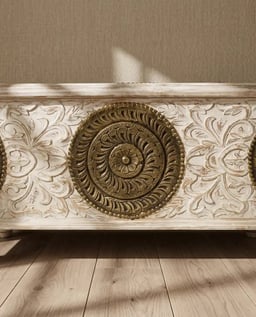 Distressed White Pitara Treasure Box view