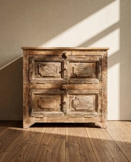 Rustic Black and Brown Wood Dresser with Drawers view