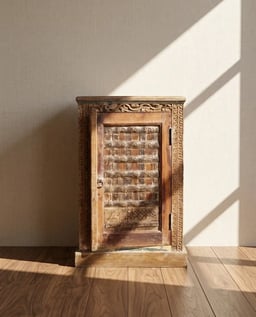 Reclaimed Wood Rustic Bed Side Cabinet view
